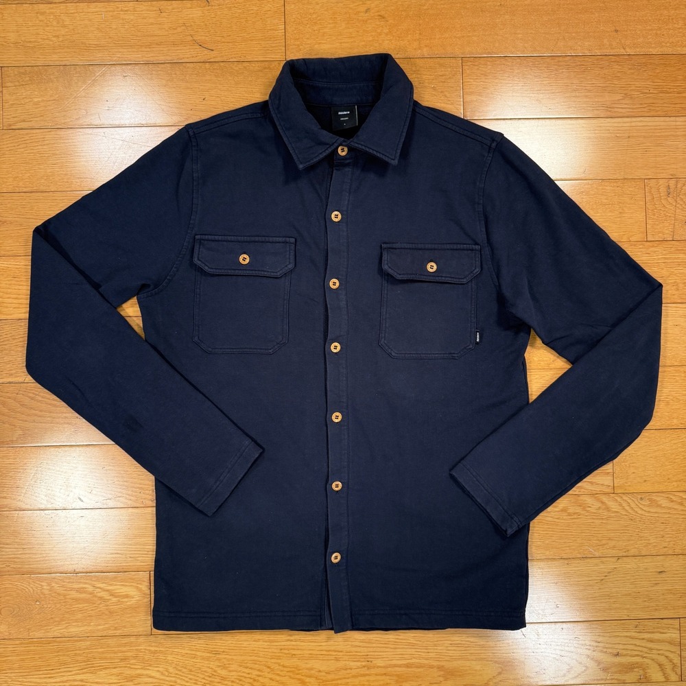 Finisterre Mens Organic Cotton Navy Blue Button Front Overshirt Jacket Small‎